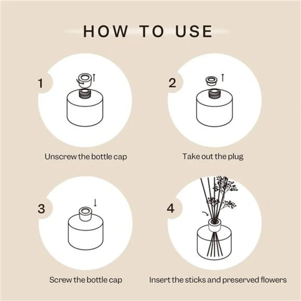 Premium Reed Diffuser Set with Preserved Baby's Breath & Cotton Stick Lavender